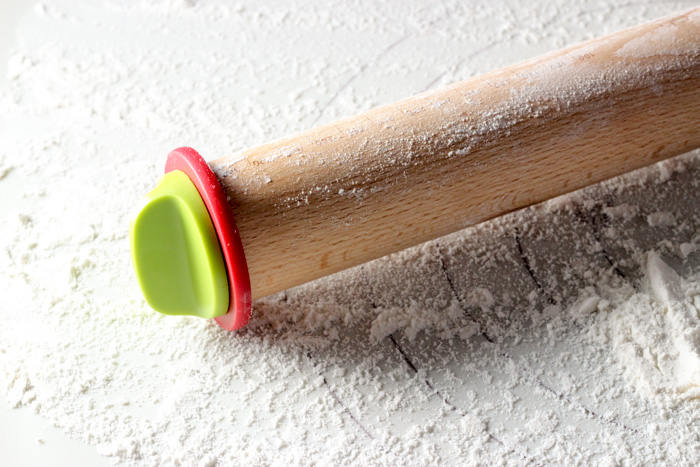 rolling pin in flour