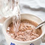 hot water in homemade hot chocolate