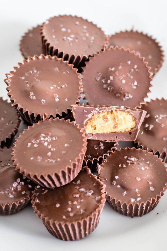 homemade peanut butter cups on plate
