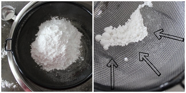 Powdered Sugar in Strainer