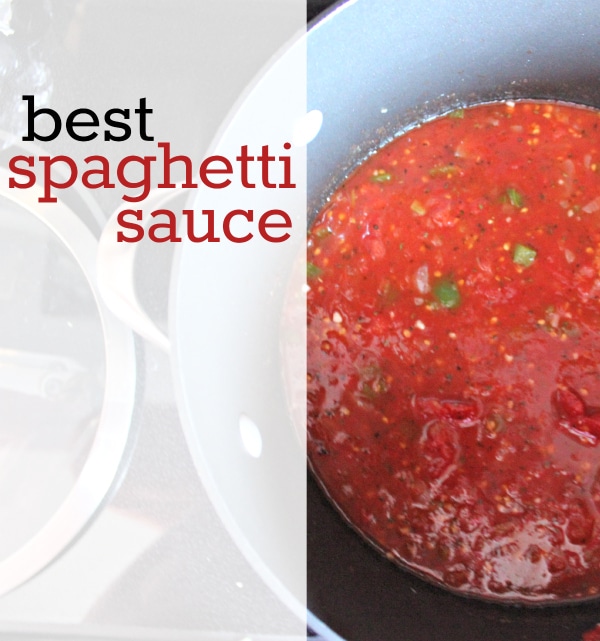 spaghetti meat sauce in pan