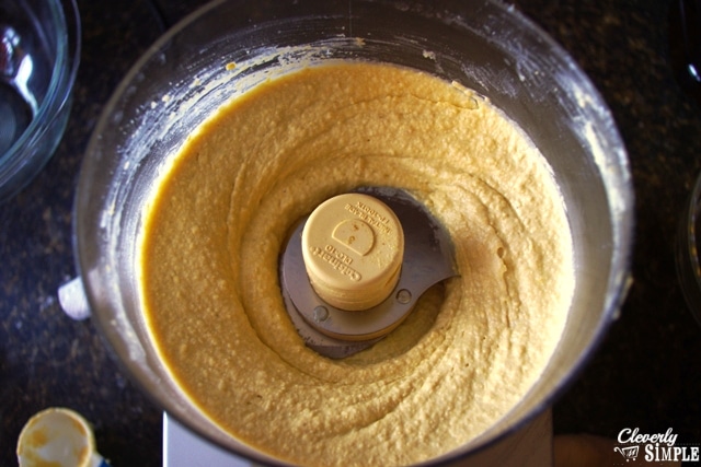 homemade hummus using a food processor