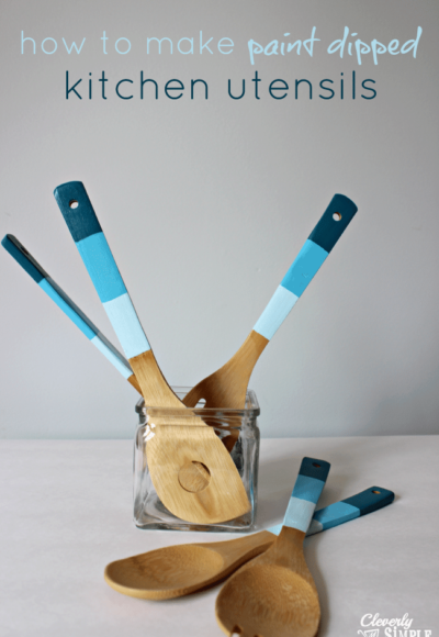 how to make paint dipped kitchen utensils
