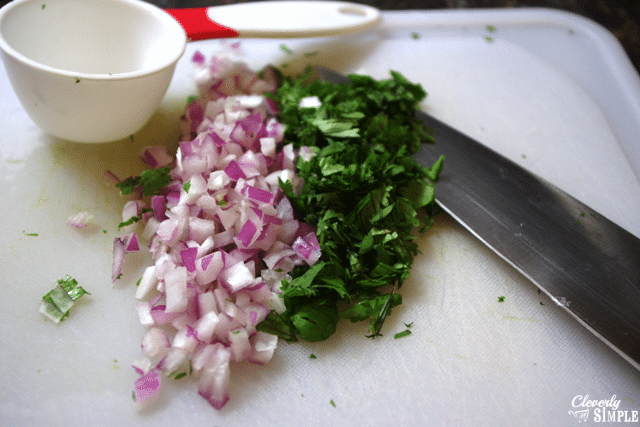 red onions and fresh cilantro added to black bean hamburgers