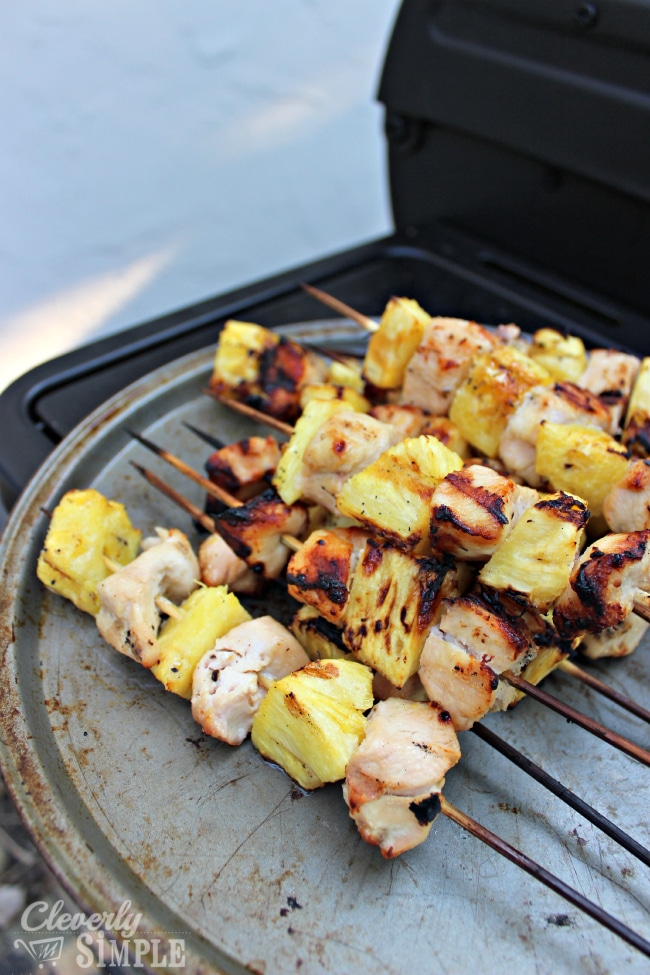 Grilled Chicken and Pineapple Skewers with Lemon Cucumber Salsa