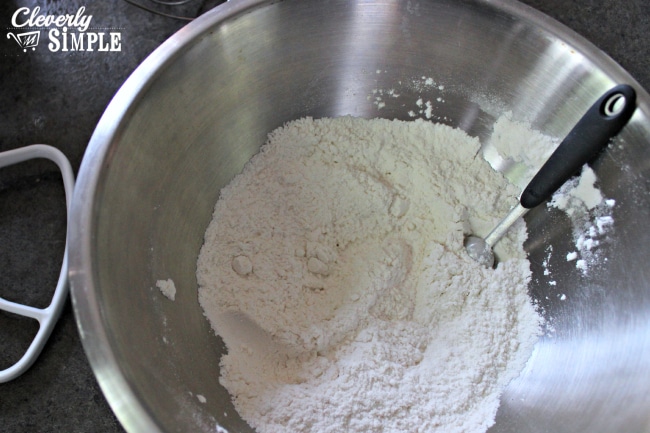 Mix dry ingredients first when making chocolate chip cookies for freezer cooking