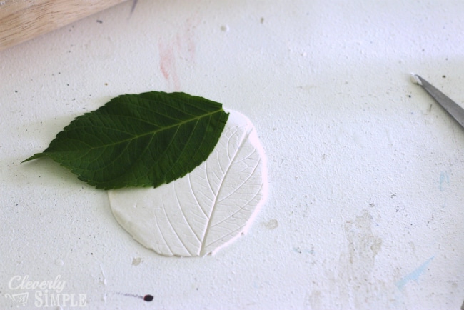 using leaves to make a jewelry holder