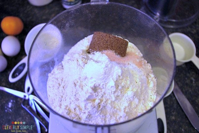 dry ingredients in food processor for easy scone recipe
