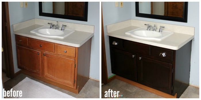 How To Use Gel Stain On Cabinets The Good Bad - Refinishing Bathroom Vanity Gel Stain