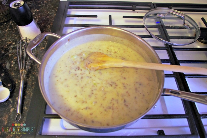 homemade Creamy sauce in chicken and rice recipe