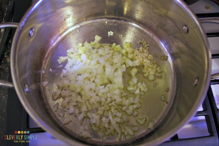 sauteing onions for split pea soup