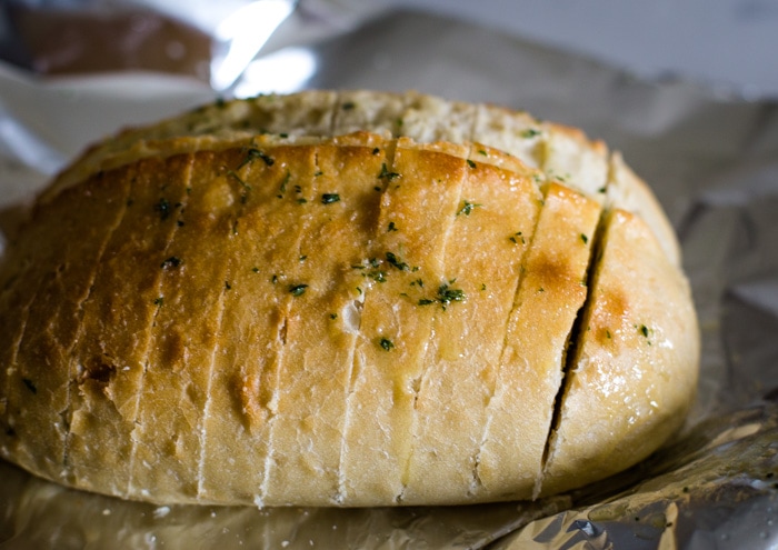 garlic bread before baking