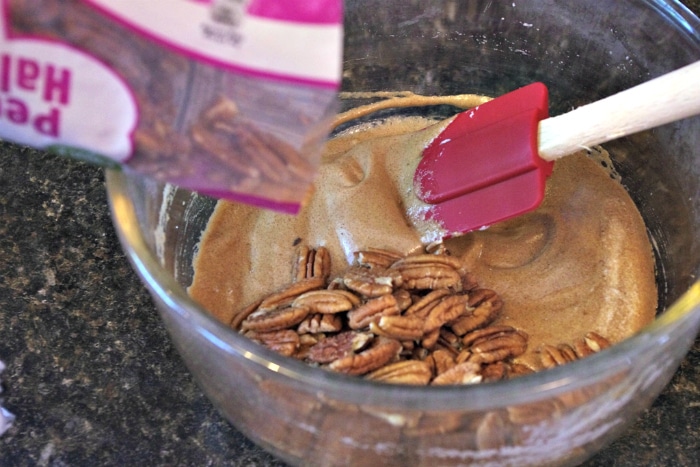 coating the pecans to add to the trail mix, easy