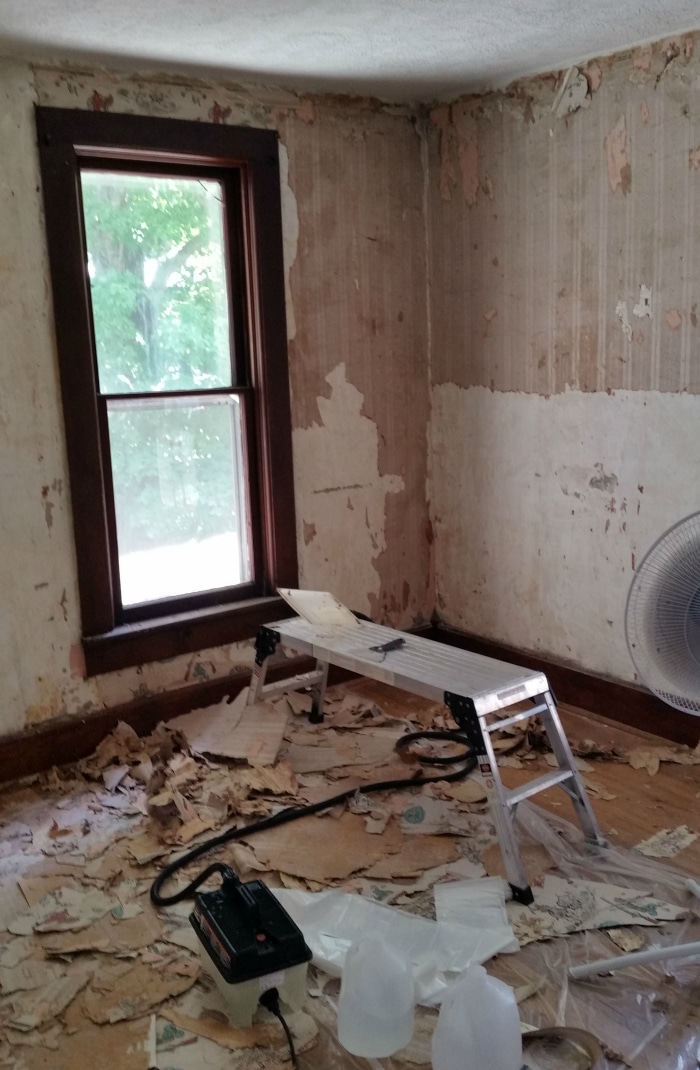room with wallpaper removal