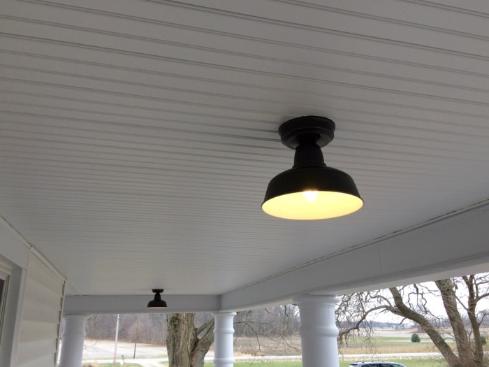 Farmhouse renovation week 21 porch lights outside