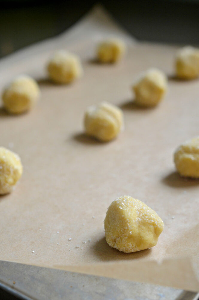 unbaked cookies on cookie sheet