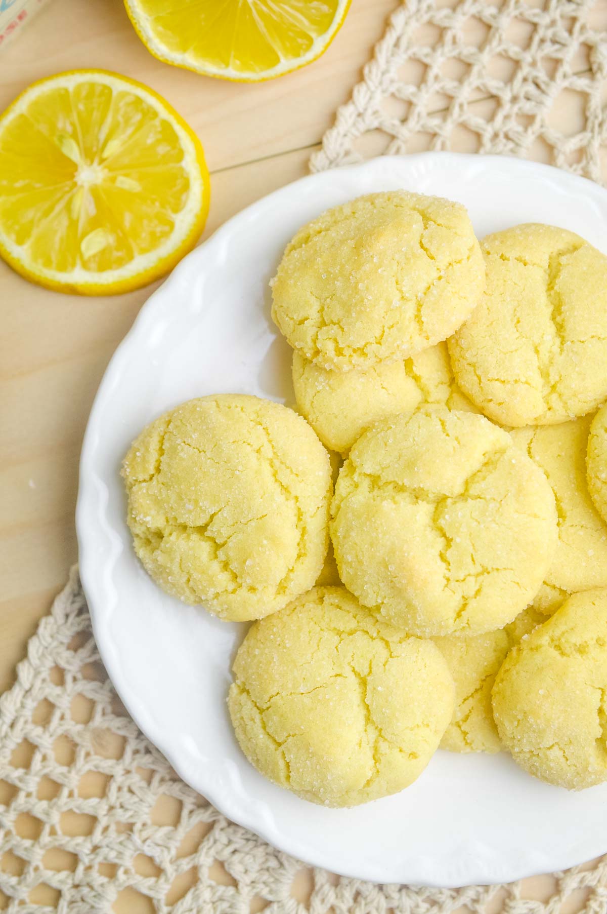 lemon cookies on plate ready to serve