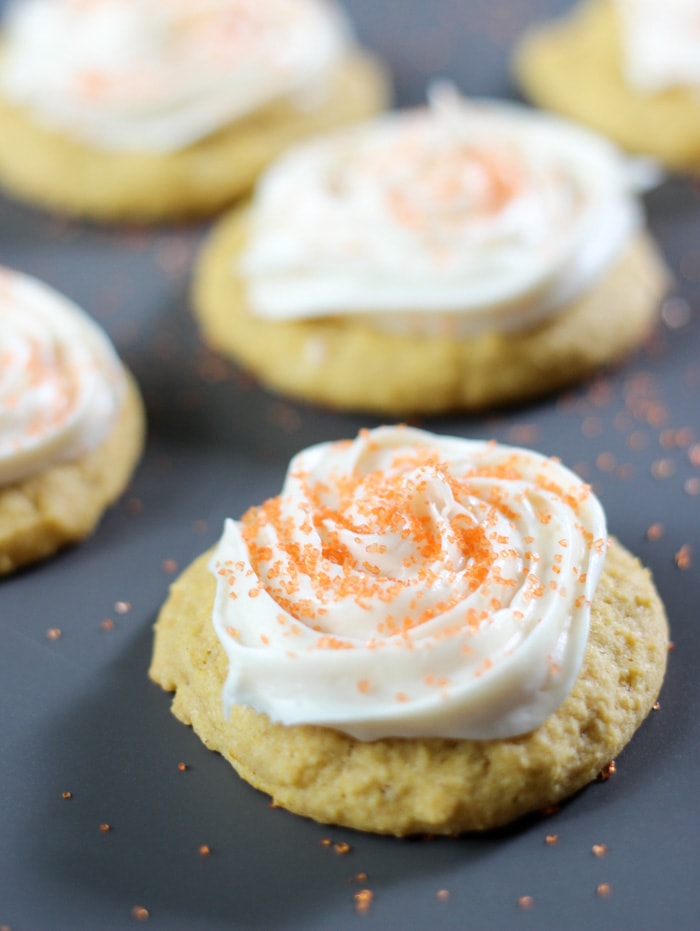 pumpkin cookies with cream cheese icing