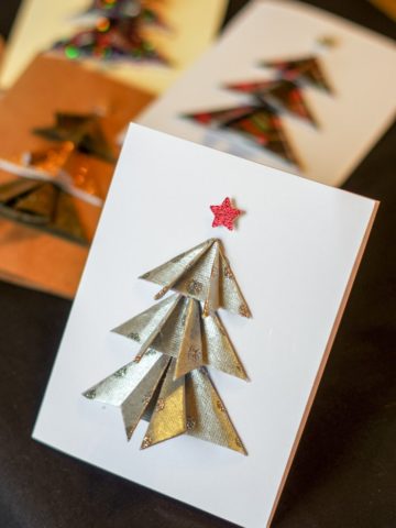 Tree on card with star
