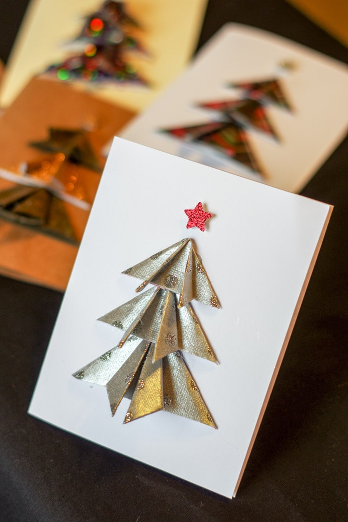 Tree on card with star