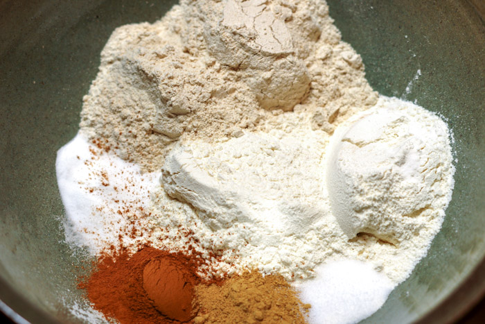 dry ingredients for molasses cake
