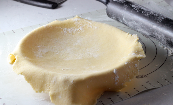 pie crust dough on pie plate
