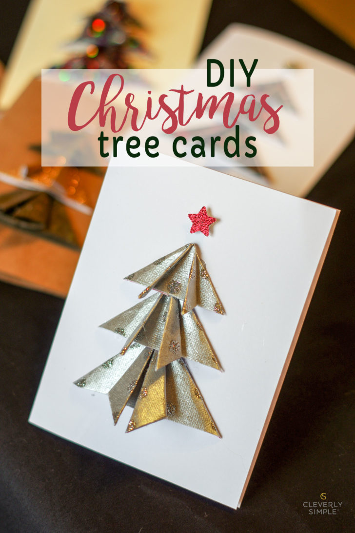 DIY Christmas cards with trees. 