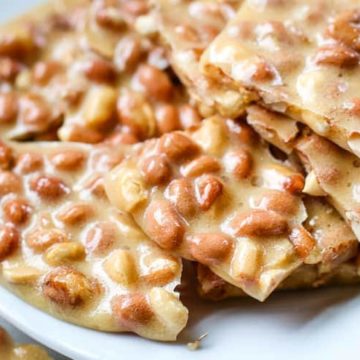 best peanut brittle recipe on plate