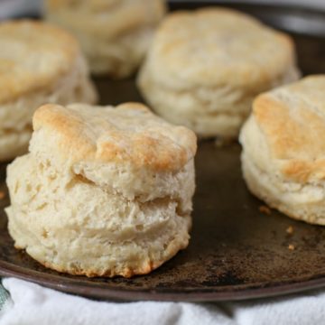 baked biscuits on dark pan