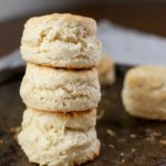 stack of biscuits on baking pan
