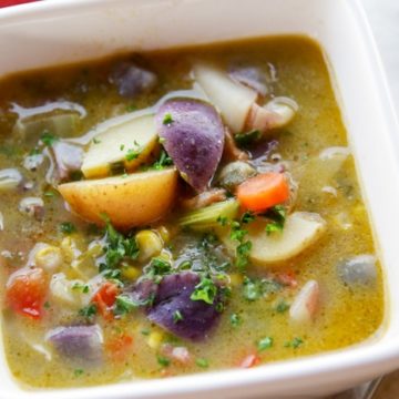 potato soup in bowl