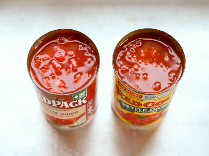 two cans of diced tomatoes