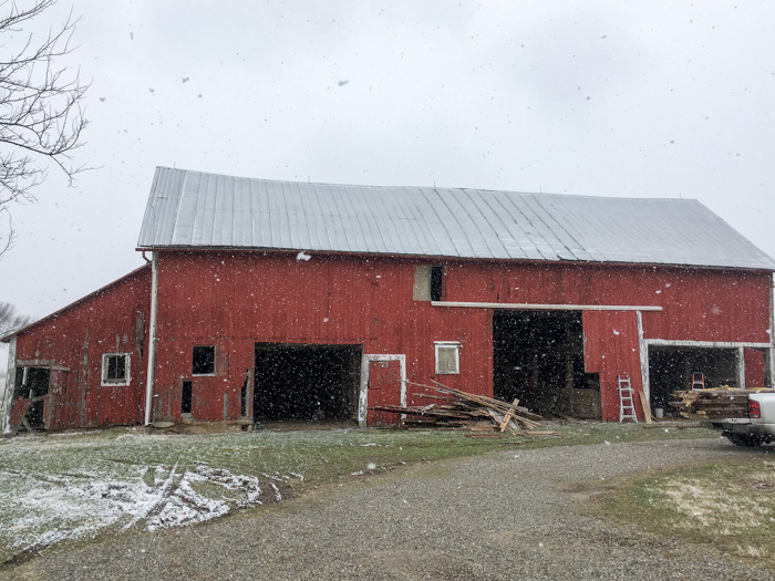 Ohio barn in snow