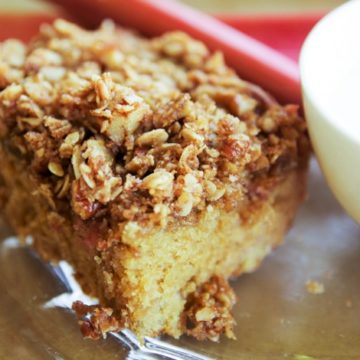 best every rhubarb cake recipe on plate