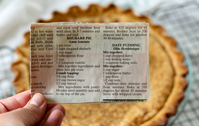 old fashioned rhubarb pie recipe