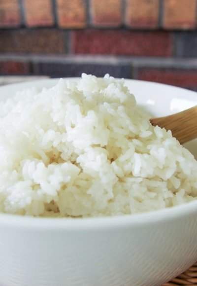 instant pot rice in a bowl with spoon