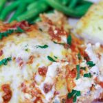 easy lasagna on plate after baking