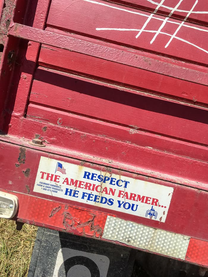 farmer sign on truck