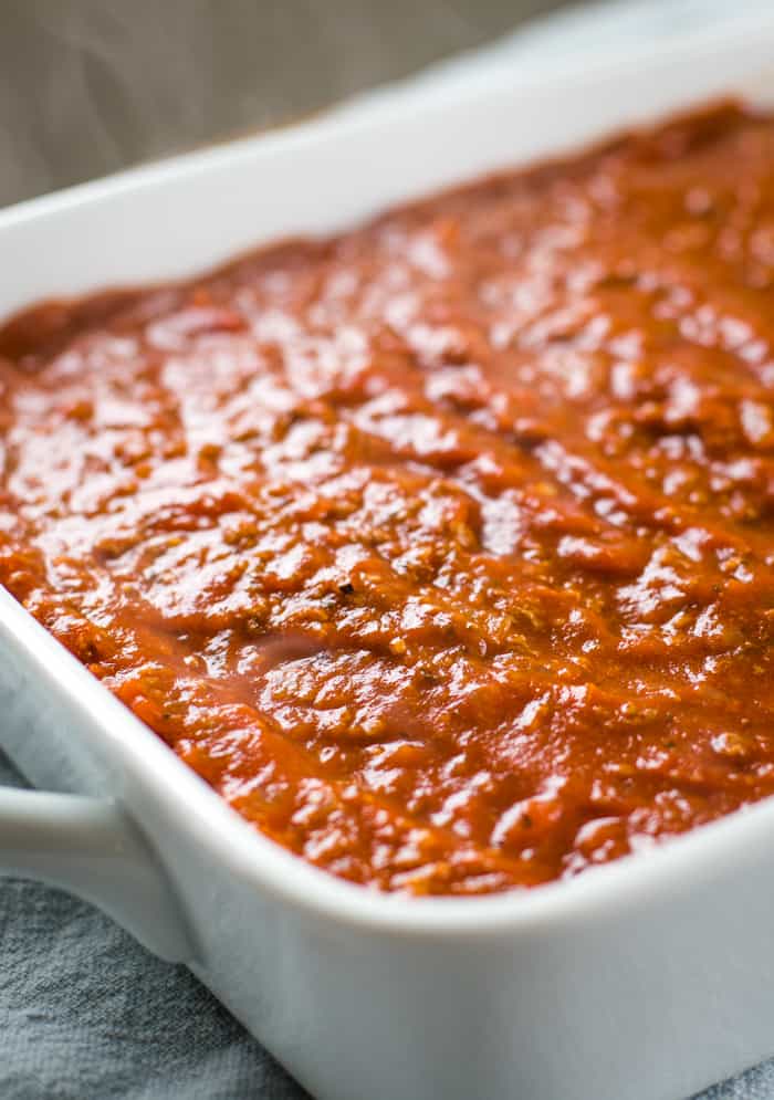 ground beef spaghetti sauce in casserole