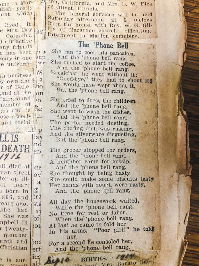 old newspaper poem