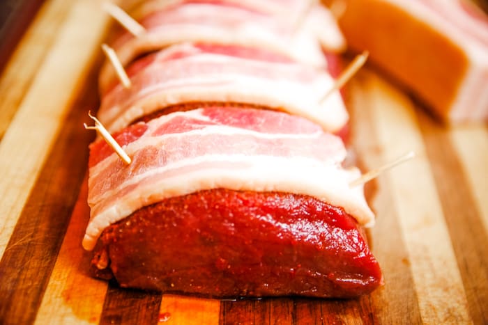 bacon on venison backstrap