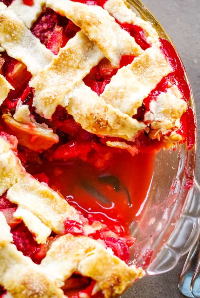 Strawberry Rhubarb Pie (Old Fashioned Recipe) Cleverly Simple