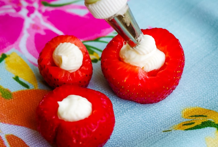 lemon cream cheese frosting filled strawberries