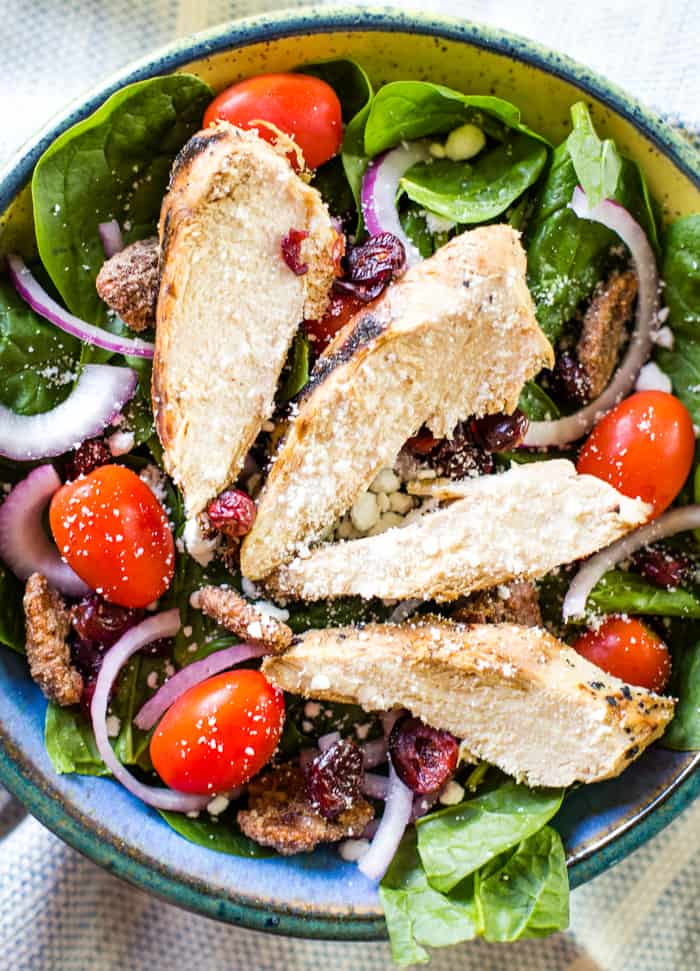 spinach salad in bowl