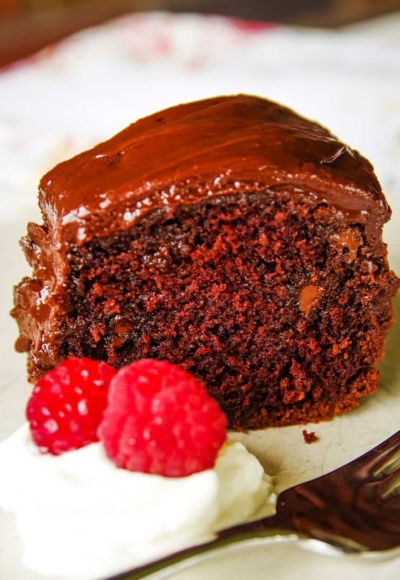 homemade chocolate cake on plate