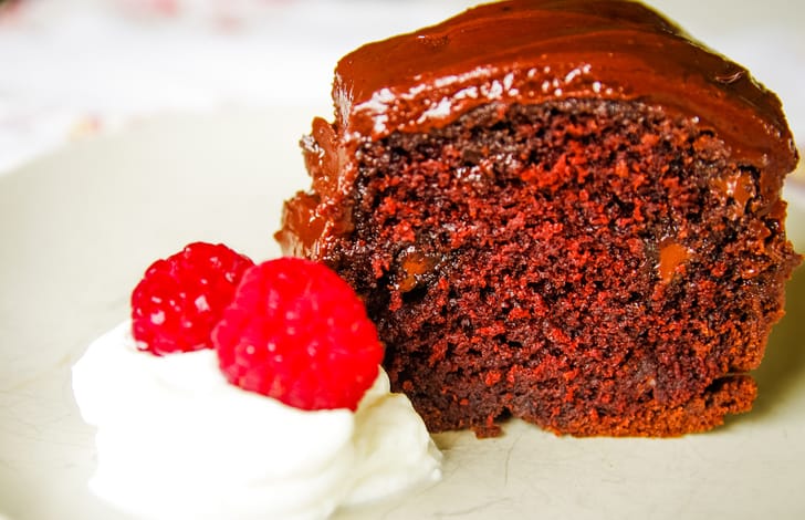 slice of homemade chocolate cake