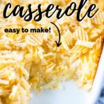 cheesy hashbrown casserole in pan