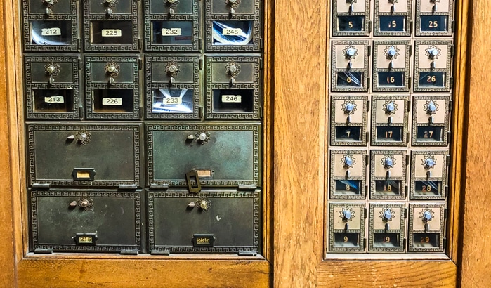 antique post office mail boxes