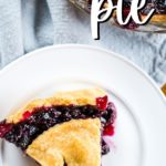 Slice of Blueberry Pie on Plate