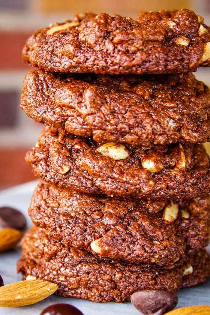 stack of gluten free chocolate cookies